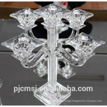 Suporte de vela de cristal de vidro longo decorativo por atacado